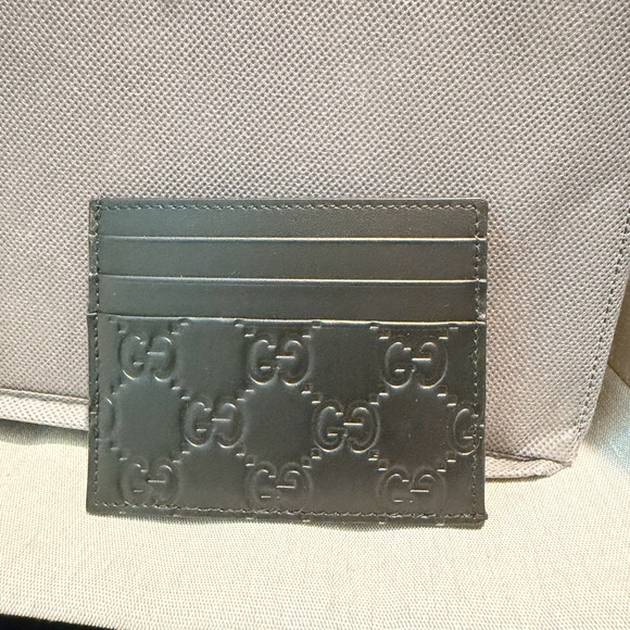 Gucci Embossed Black Card Holder